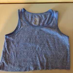 A blue textured tank